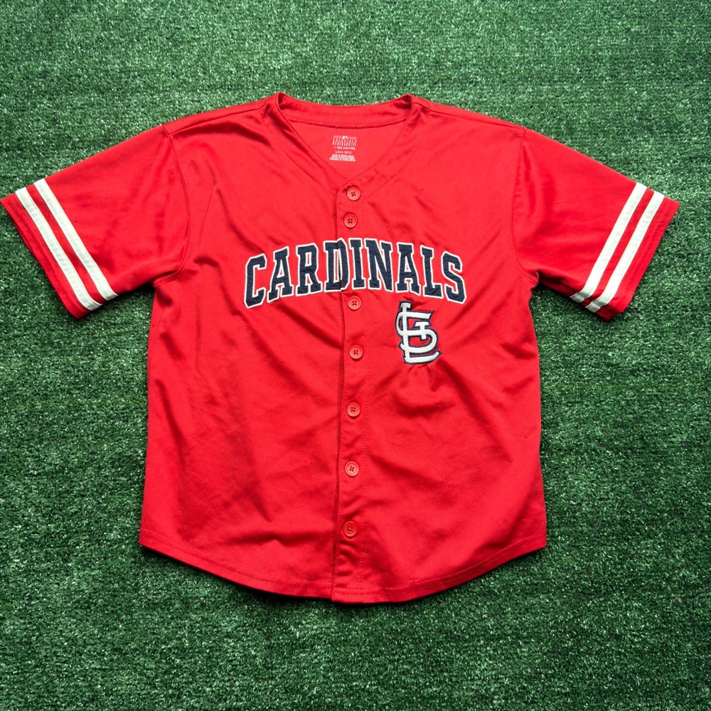 St Louis Cardinals Baseball Jersey Red Team Athletics Youth L 10/12 Mens XS